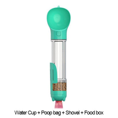 300-500ml Portable Multifunction Dog Water Bottle Food Feeder For Big Dogs 3 In 1 Poop Dispenser Puppy Pet Travel Drinking Bowls