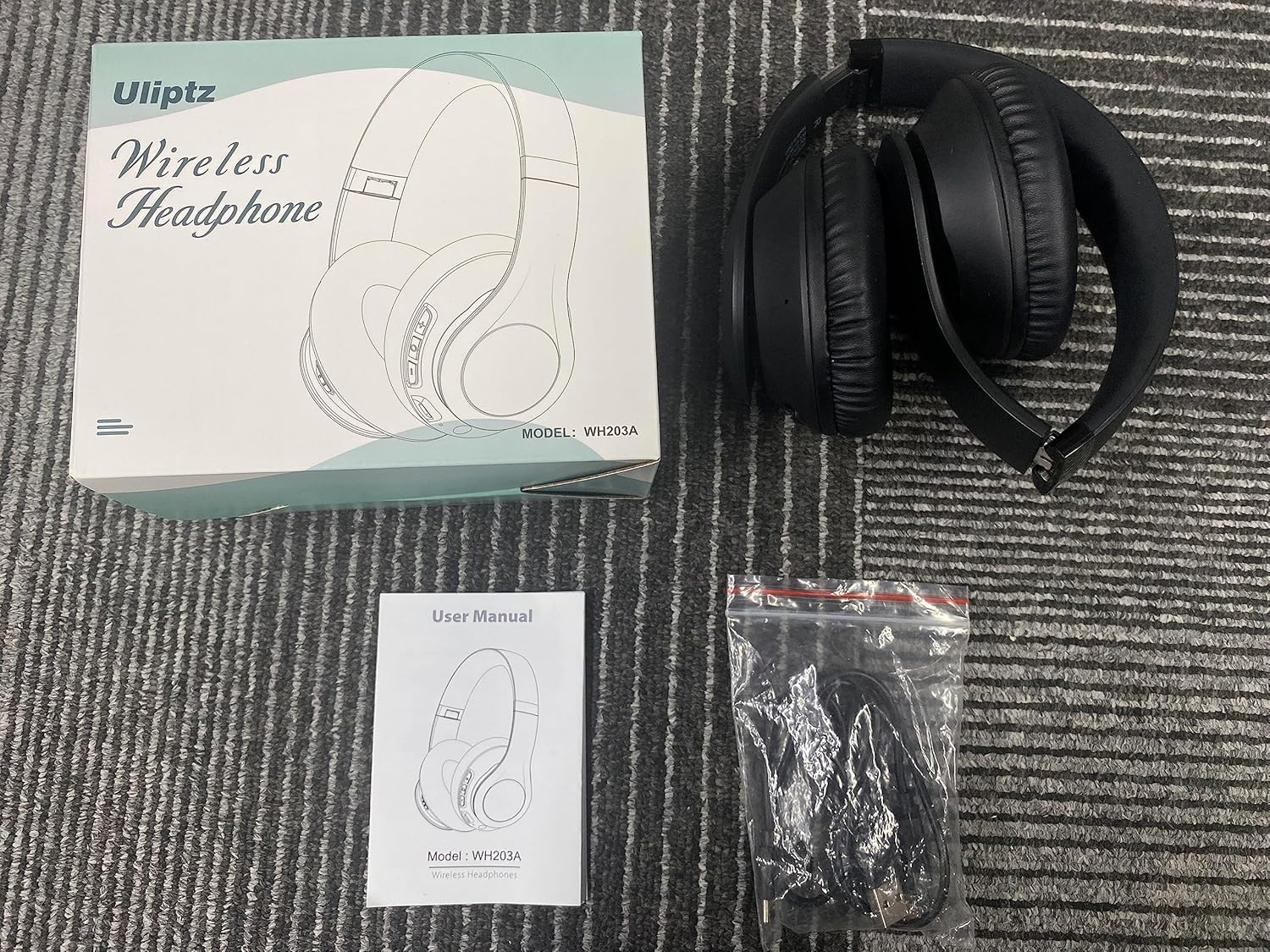 Uliptz Wireless Headphones Over Ear, 65 Hrs Playtime Bluetooth Headphones, 6 EQ Modes Foldable Lightweight Headphones Wireless, Foldable Bluetooth 5.3 for Travel/Office/PC (Black)