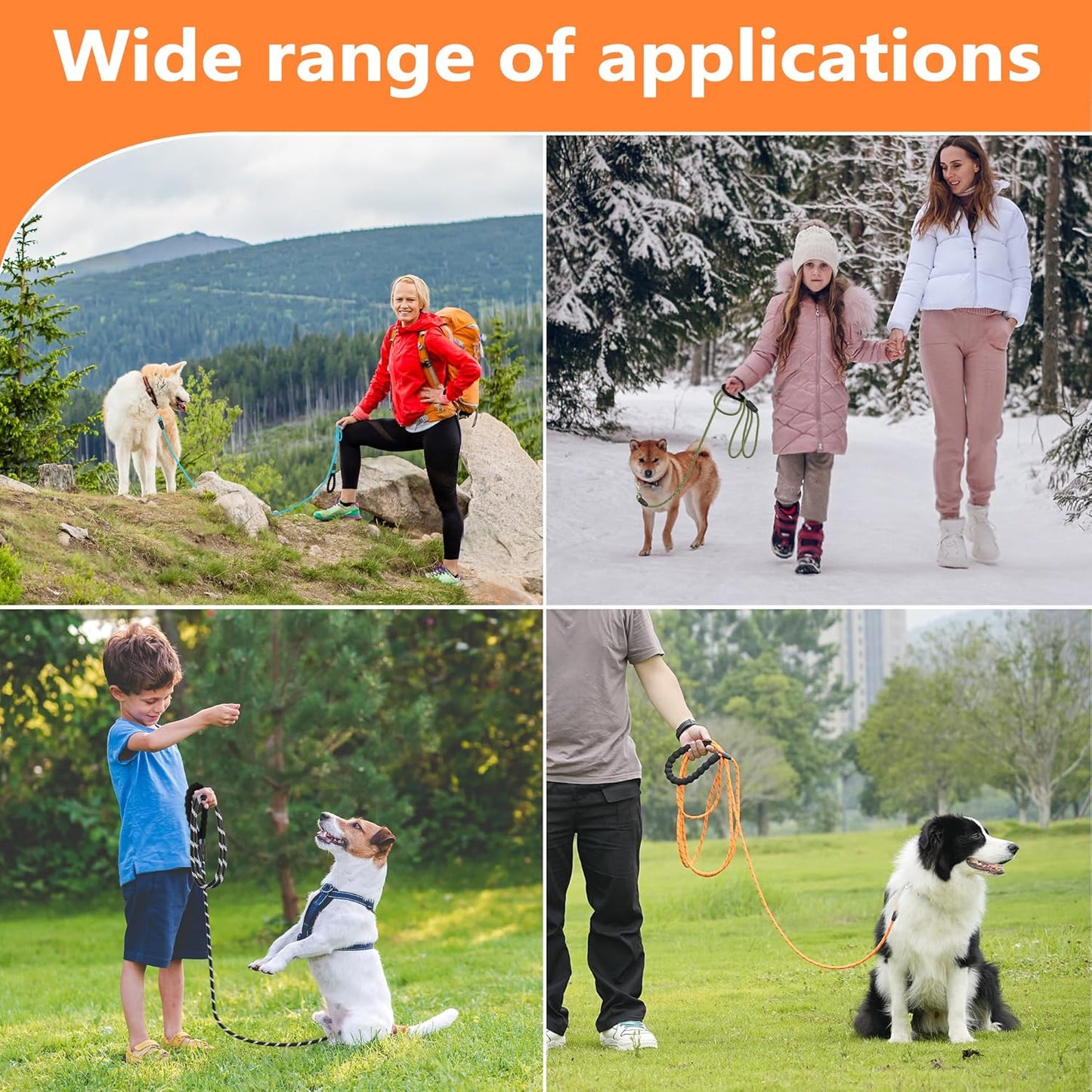 X XBEN Training Leads for Dogs, 3M 5M 10M 15M 20M 25M 30M Strong Rope Long line Dog Lead Leash with Soft Padded Handle and Heavy Duty Hook, Reflective Recall Training Leads for Large Medium Small Dog