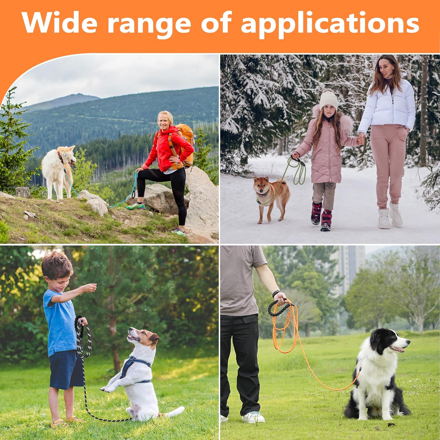 X XBEN Training Leads for Dogs, 3M 5M 10M 15M 20M 25M 30M Strong Rope Long line Dog Lead Leash with Soft Padded Handle and Heavy Duty Hook, Reflective Recall Training Leads for Large Medium Small Dog
