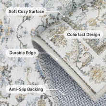 60X120CM Area Rugs for Bedroom, Vintage Boho LightGrey Carpets for Living Room Non Slip Machine Washable Rug Short Low Pile Rug for Kitchen Dining, Hallway, Office