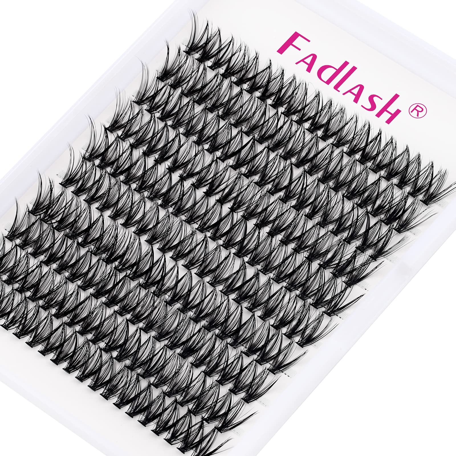 FADLASH DIY Lash Extension Kit Individual Lashes Clusters30P+40P D Curl 8-16mm Lash Bond and Seal, Clusters Lash Glue Remover and Eyelash Tweezers for Eyelash Extensions