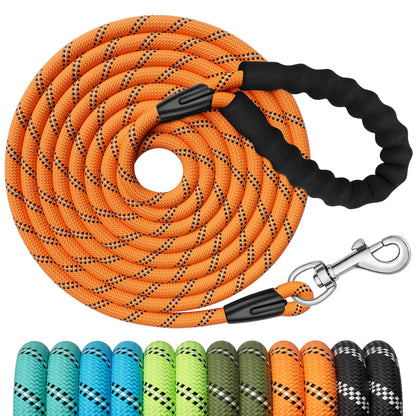 X XBEN Training Leads for Dogs, 3M 5M 10M 15M 20M 25M 30M Strong Rope Long line Dog Lead Leash with Soft Padded Handle and Heavy Duty Hook, Reflective Recall Training Leads for Large Medium Small Dog