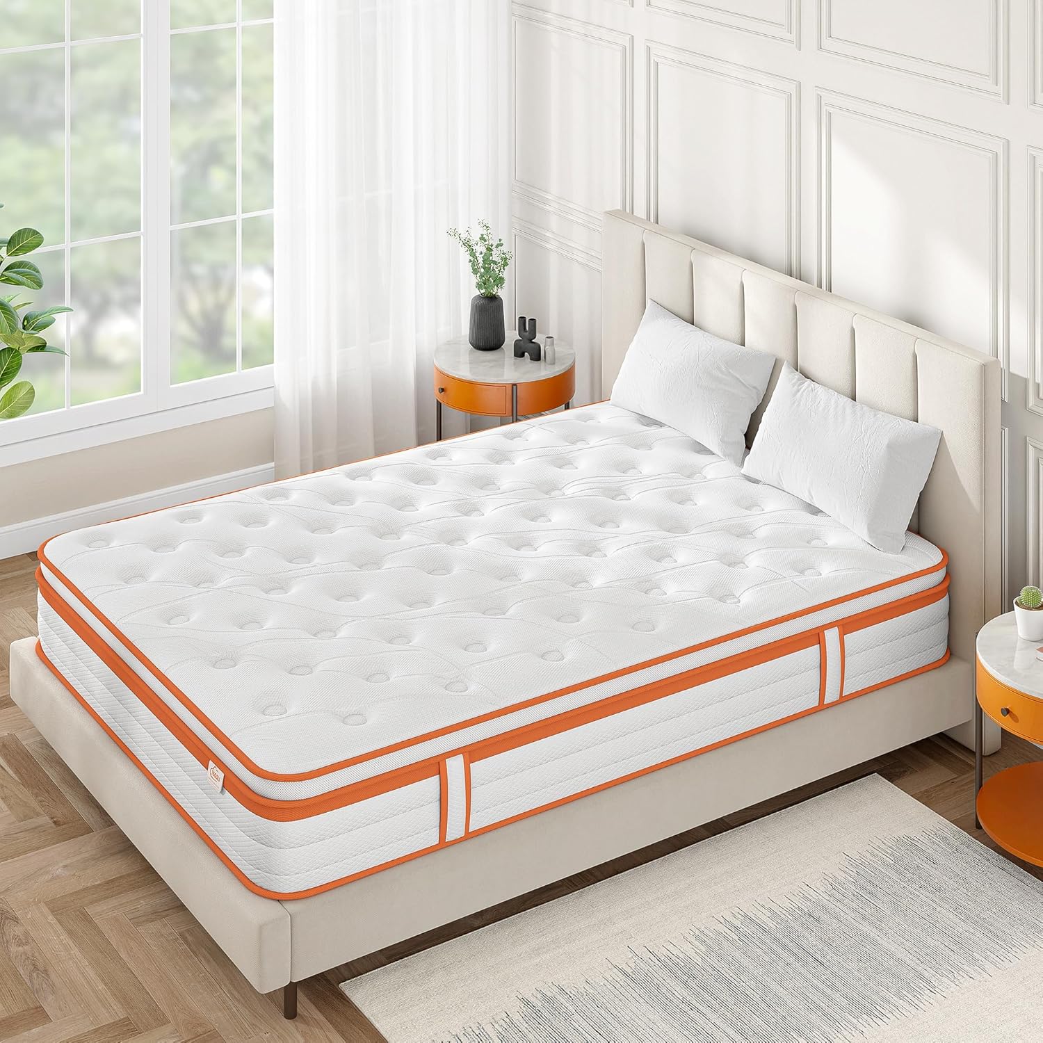TeQsli King Size Mattress 5FT, 10 Inch Gel Memory Foam 7 Zone Orthopedic King Mattress Pocket Sprungs Wave Memory Foam Hybrid - Medium Firm 10-Year Support 150x200x25 cm