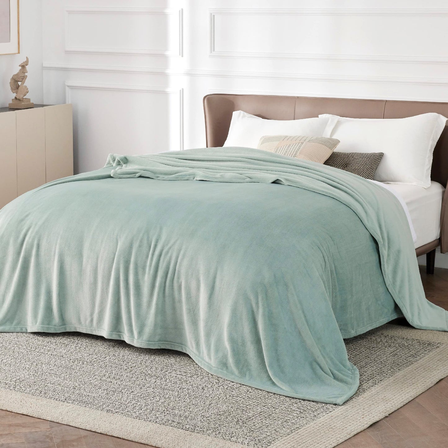 Bedsure Fleece Blanket for Bed - Soft Cosy Fluffy Throw Blankets, Warm Large Throws for Audlts, Teal, 220x240 cm