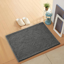 Bath Mat Non Slip Anti Mould 40 x 60 cm – Grey Chenille Bathroom Mat Extra Soft & Fluffy Bathmat Machine Washable Super Water Absorption Shower Mat