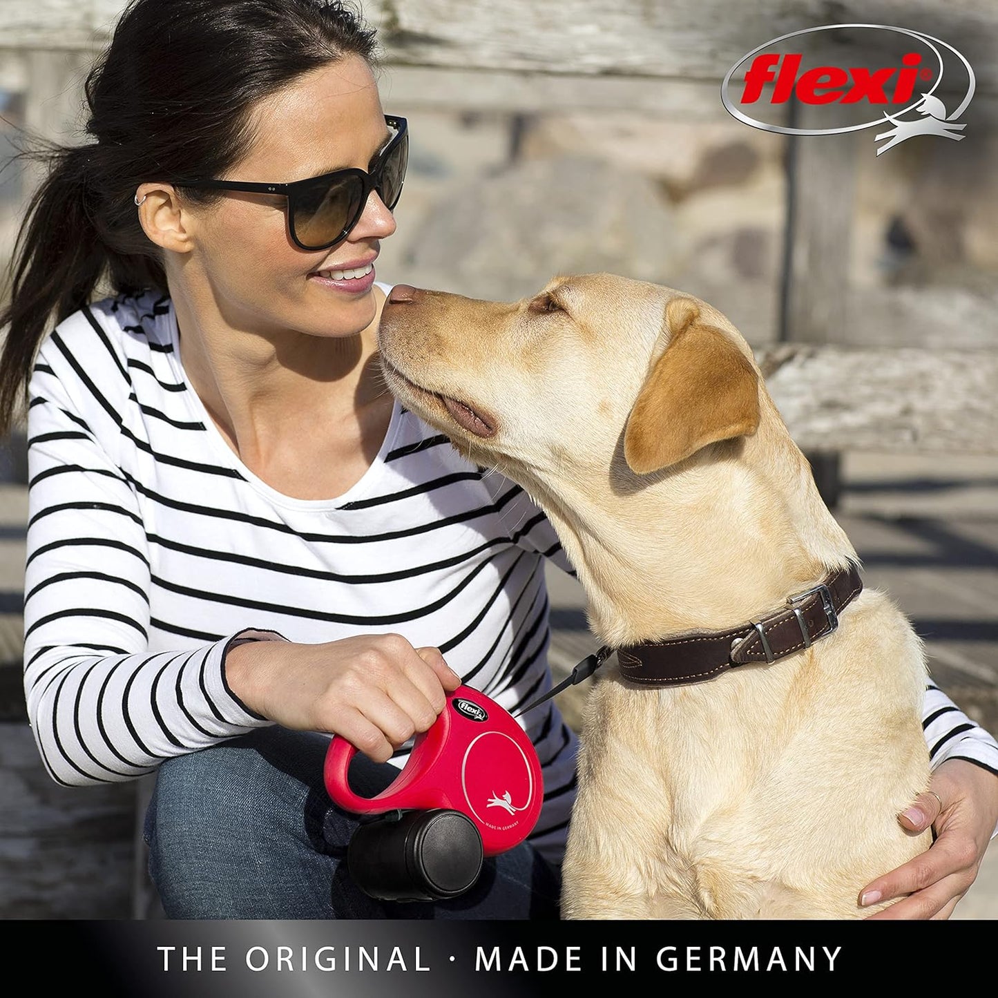 flexi New Classic Cord Black Retractable Dog Lead Small 12kg - 8m (26ft)