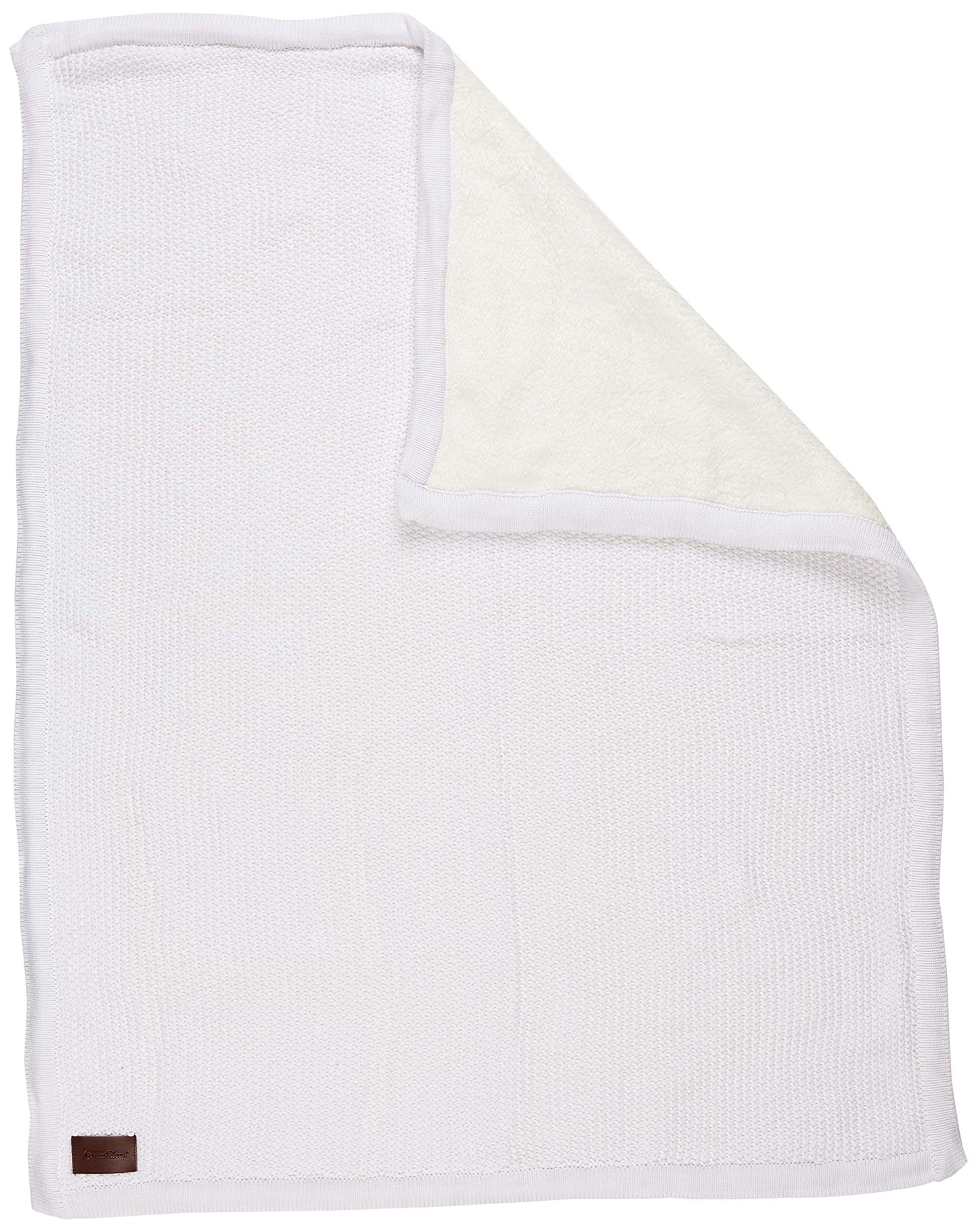 The Little Green Sheep Knitted Fleece Baby Blanket, 80x100cm - Dove