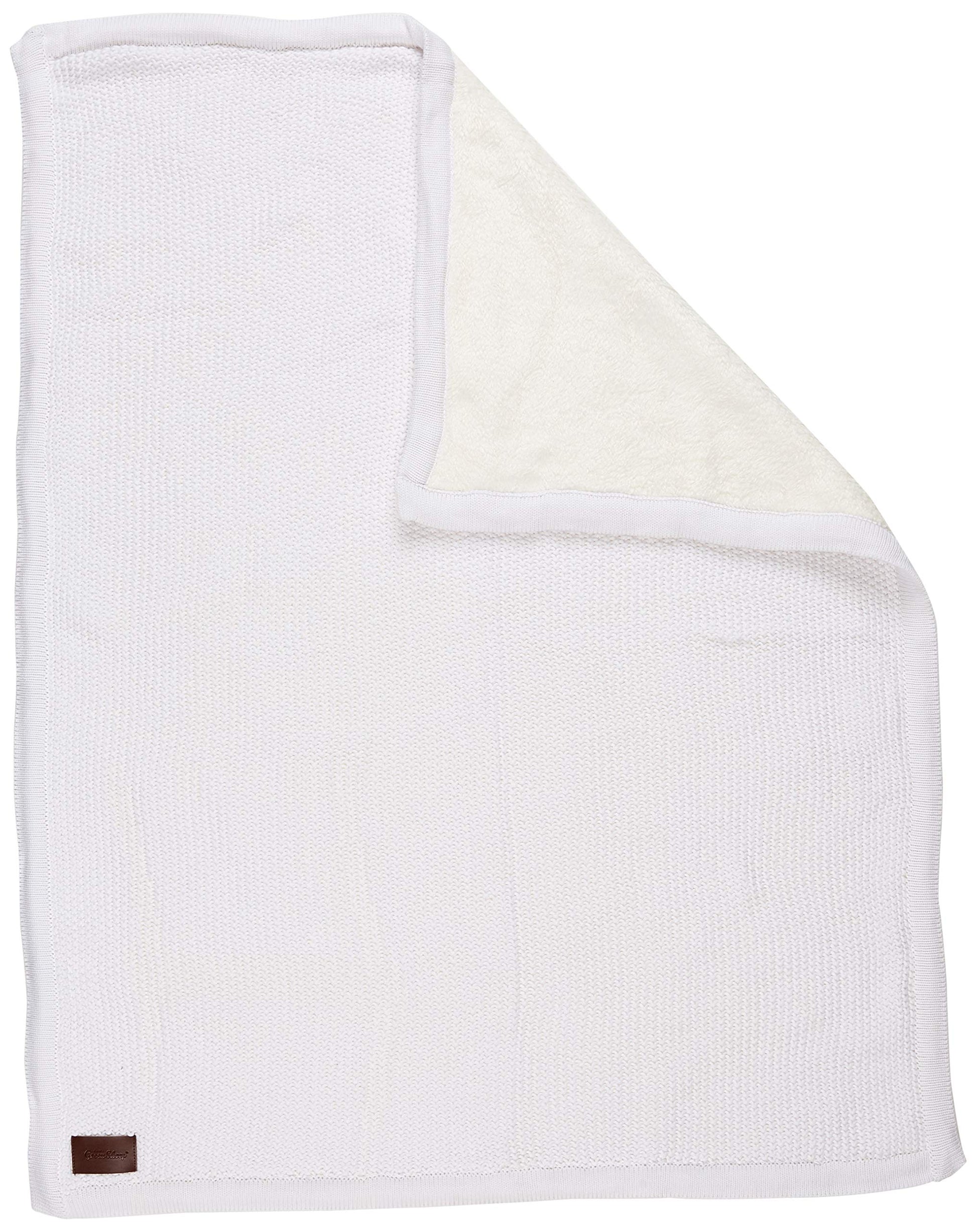 The Little Green Sheep Knitted Fleece Baby Blanket, 80x100cm - Dove