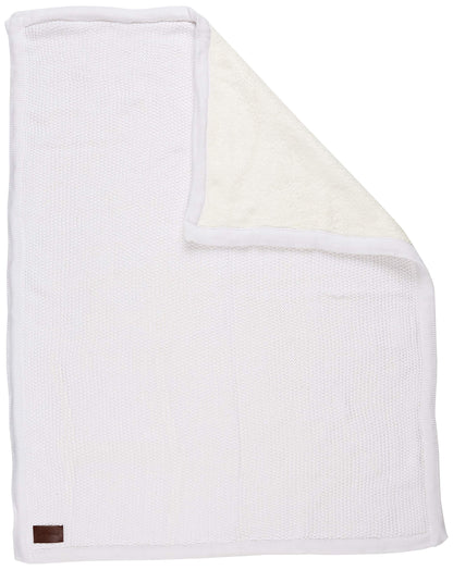 The Little Green Sheep Knitted Fleece Baby Blanket, 80x100cm - Dove