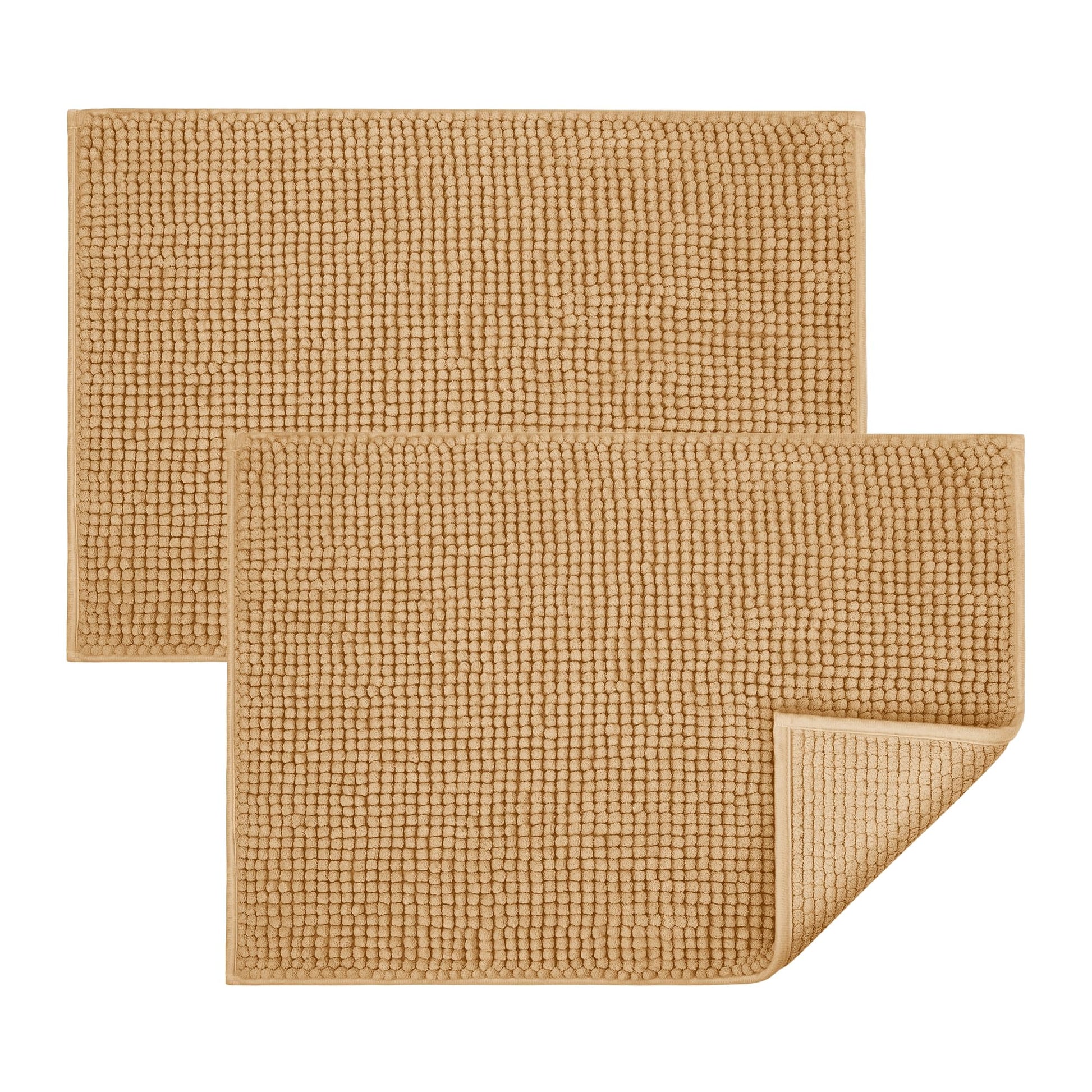 Bath Mat Non Slip Anti Mould 40 x 60 cm – Grey Chenille Bathroom Mat Extra Soft & Fluffy Bathmat Machine Washable Super Water Absorption Shower Mat