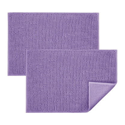 Bath Mat Non Slip Anti Mould 40 x 60 cm – Grey Chenille Bathroom Mat Extra Soft & Fluffy Bathmat Machine Washable Super Water Absorption Shower Mat