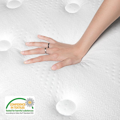 TeQsli Gel Individually Pocket Sprung Double Mattress 4FT6 with Breathable Soft Fabric, 10 Inch Hybrid Mattress Double for Pressure & Back Pain Relief, Medium Firm Mattress in a Box 135x190x25cm