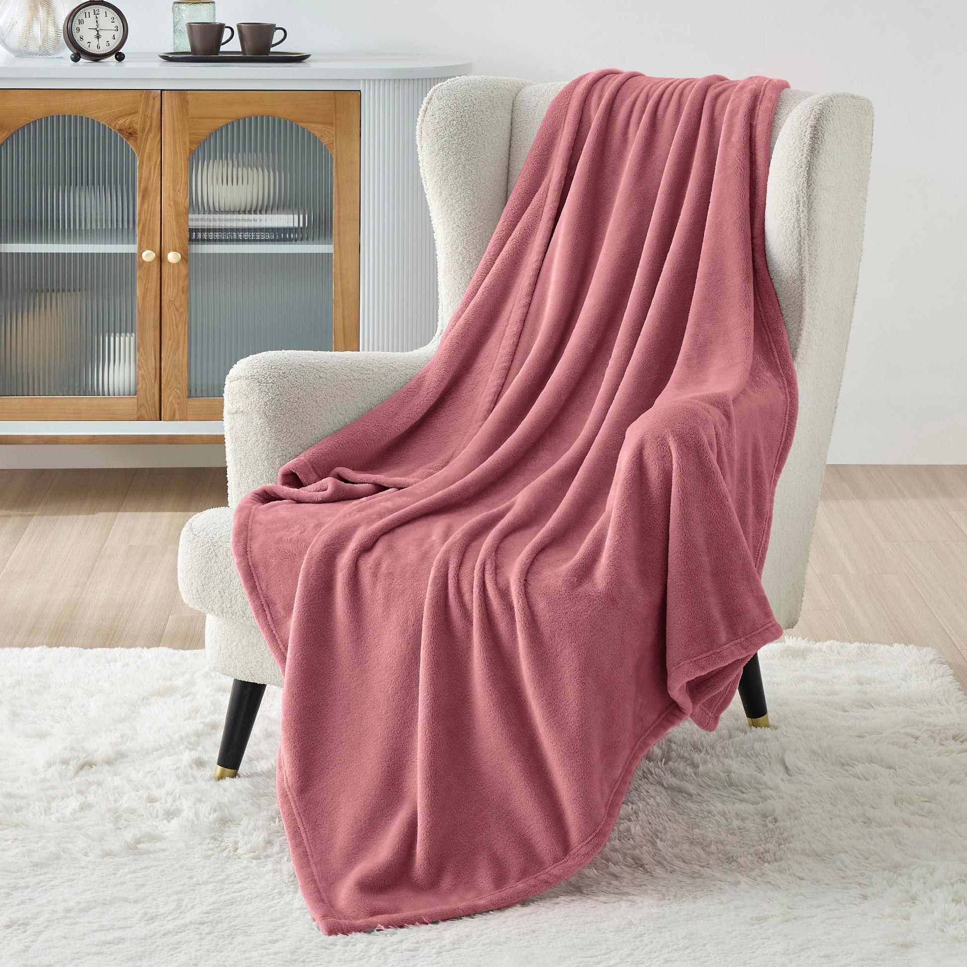 Bedsure Fleece Blanket for Bed - Soft Cosy Fluffy Throw Blankets, Warm Large Throws for Audlts, Teal, 220x240 cm