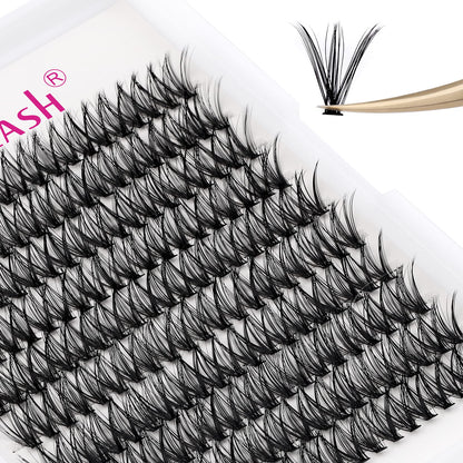 FADLASH DIY Lash Extension Kit Individual Lashes Clusters30P+40P D Curl 8-16mm Lash Bond and Seal, Clusters Lash Glue Remover and Eyelash Tweezers for Eyelash Extensions