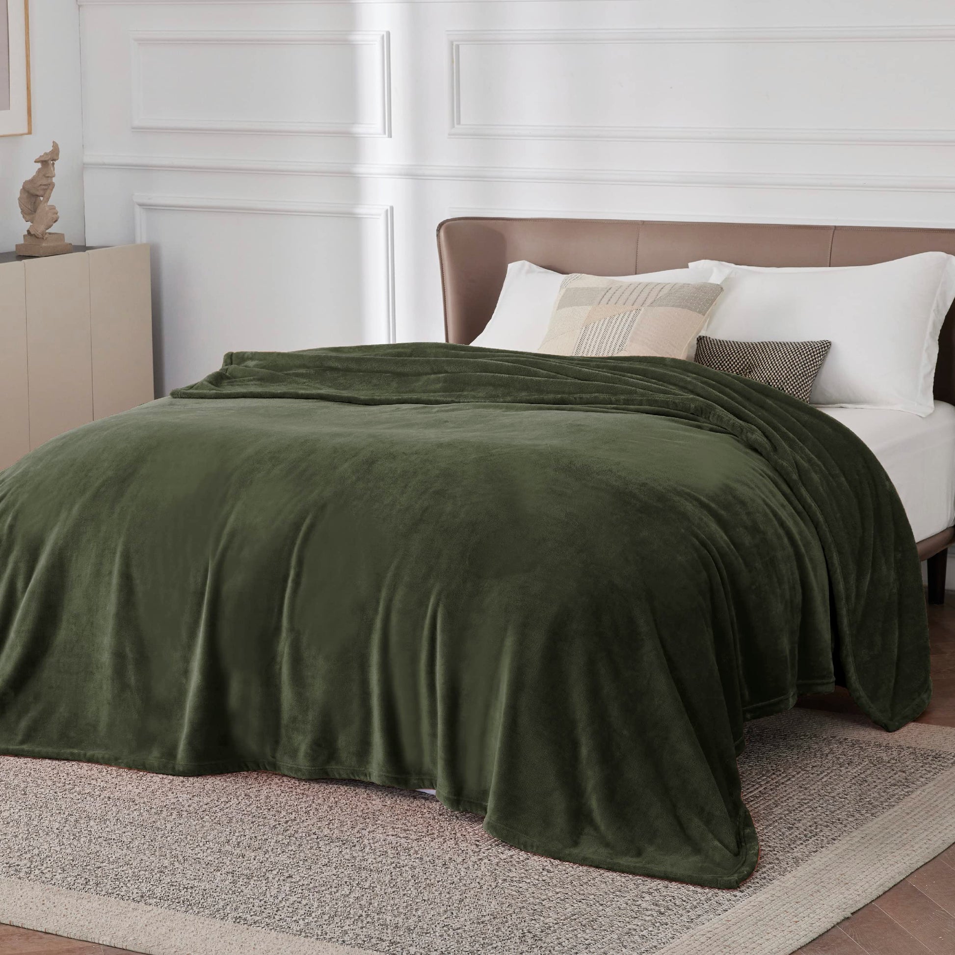 Bedsure Fleece Blanket for Bed - Soft Cosy Fluffy Throw Blankets, Warm Large Throws for Audlts, Teal, 220x240 cm