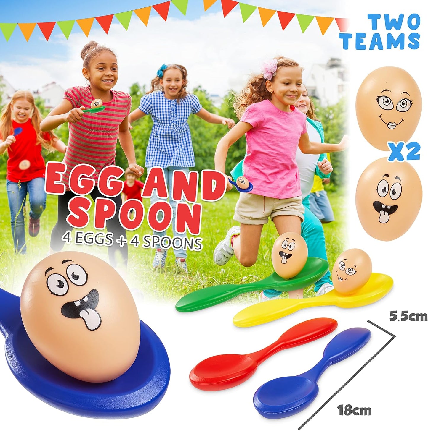 Kids Games Outdoor Play Equipment for Kids Adults Family Garden Toys Sports Day Kit Egg and Spoon Race Ring Toss Sack Race Bean Bag Snakes and Ladders (4 in 1 Set)