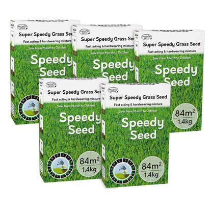 Premium Grass Seed 1.4 kg - Fast Growing, Hard-Wearing - Covers 84m² for Lawns & Overseeding - DEFRA Approved & Tailored for UK Climate (1.4kg)