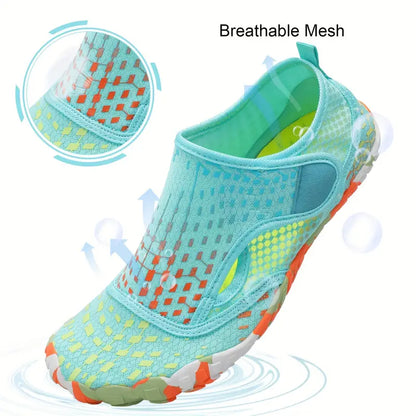 Women's Barefoot Aqua Shoes, Comfy Breathable Quick Drying Water Shoes, Suitable For Beach Diving Fitness Surfing for Koningsdag/King's Day Lake blue & other colors