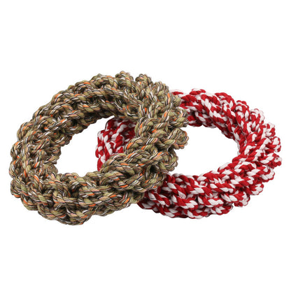 TUGME Pet Cotton Rope Knot Toy Dog Wear-Resistant Toy Dog Interactive Circle