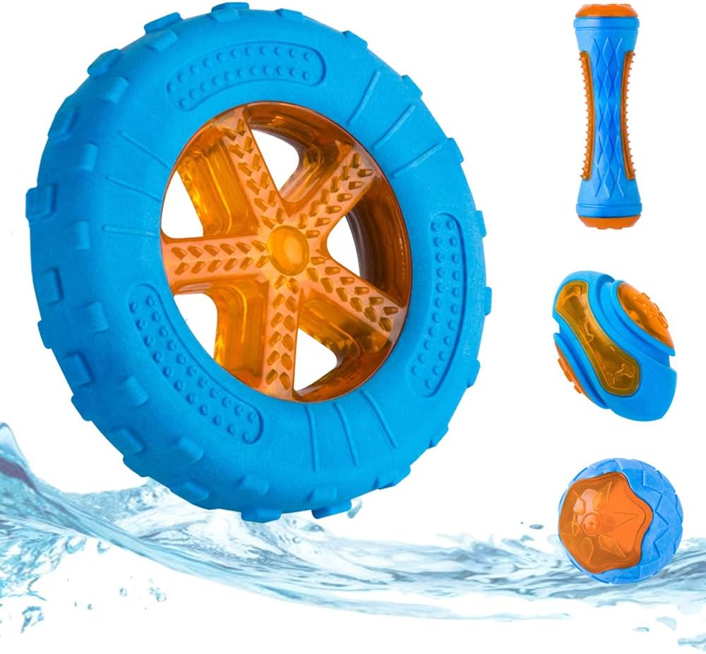 TUGME Dog Squeaky Toys Pool Toys Floating Toys For Interactive Fetch Play Dog Beach Toy