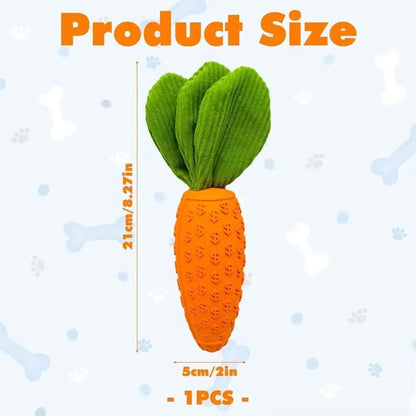 TUGME Carrot Dog Chew Toys Durable Rubber Squeaky Toy Shaped Dog Toys For Dogs Boredom Chewers Toothbrush Toy Supplies