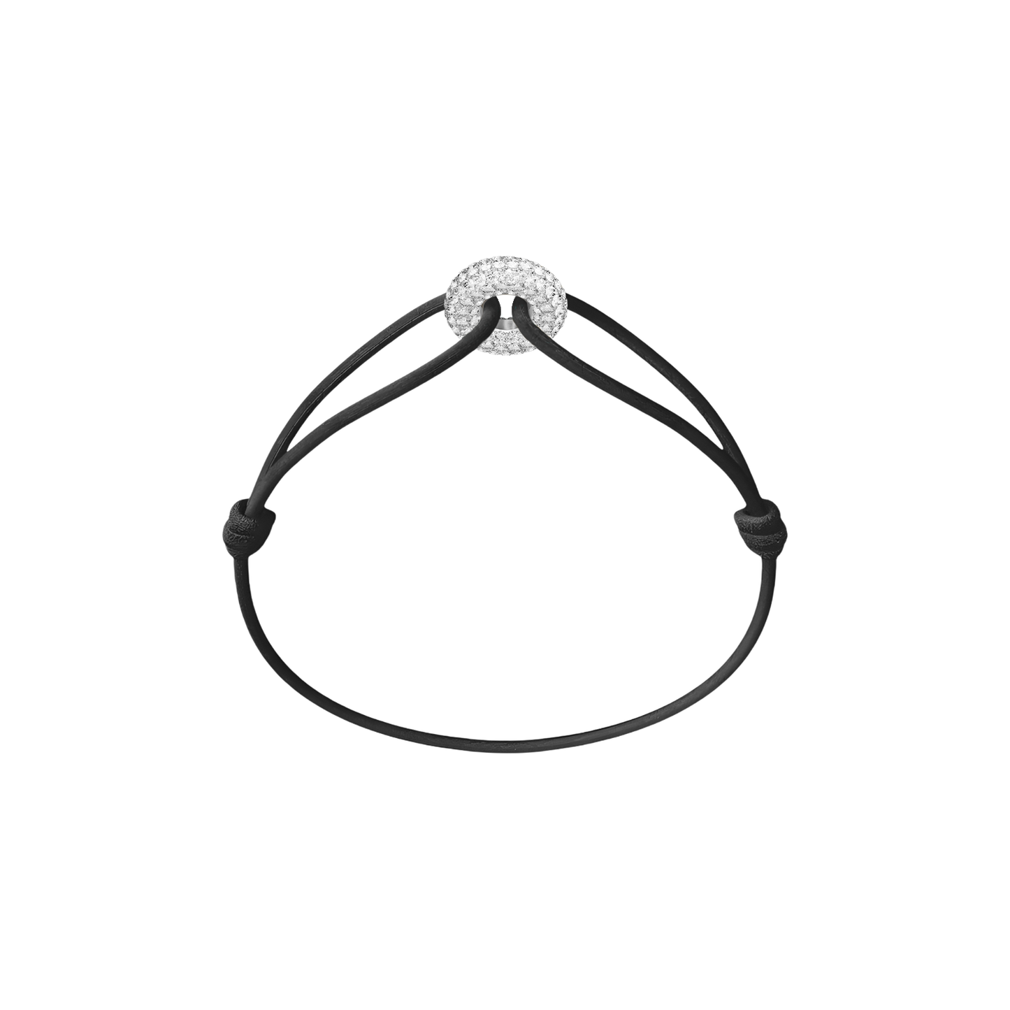 Mini Silver Soho Pavé Cord Bracelet