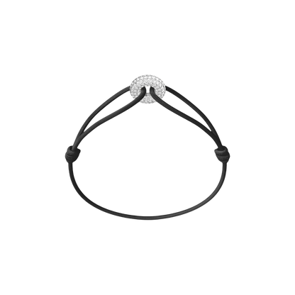 Mini Silver Soho Pavé Cord Bracelet