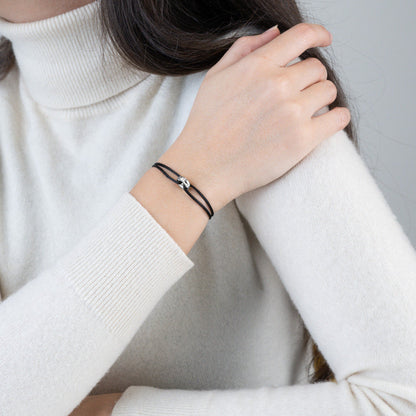 Mini Silver Soho Diamond Cord Bracelet