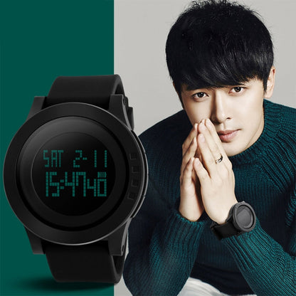 SKMEI 1142 Multifunctional Men Outdoor Sports Noctilucent Waterproof Silica Gel Digital Watch