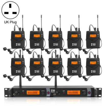XTUGA IEM1200 Wireless Transmitter 10 Bodypack Stage Singer In-Ear Monitor System, Transmitter 10 Bodypack