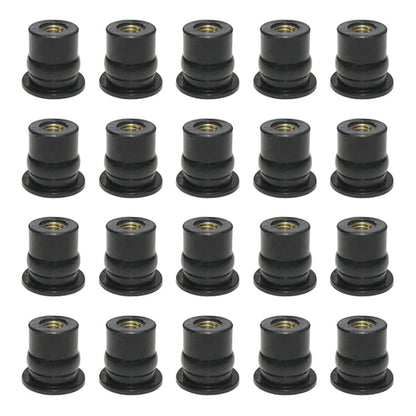 20 in 1 M6 Universal Motorcycle Windshield Brass Nuts, M6