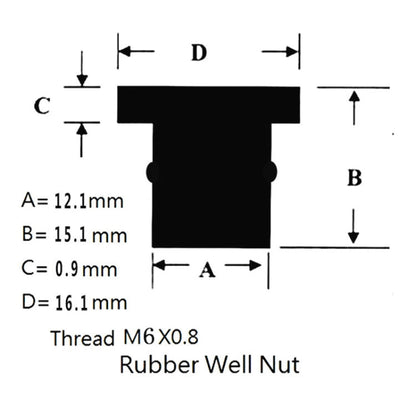 20 in 1 M6 Universal Motorcycle Windshield Brass Nuts, M6