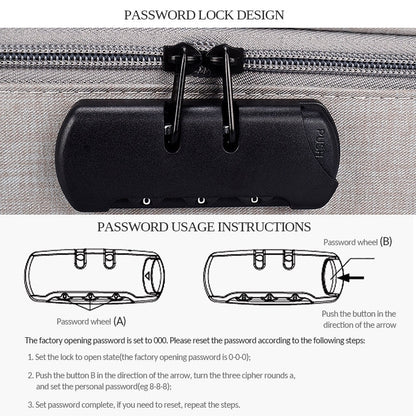 ZJ02 Waterproof Polyester Multi-layer Document Storage Bag Laptop Bag  for All Sizes of Laptops, with Password Lock
