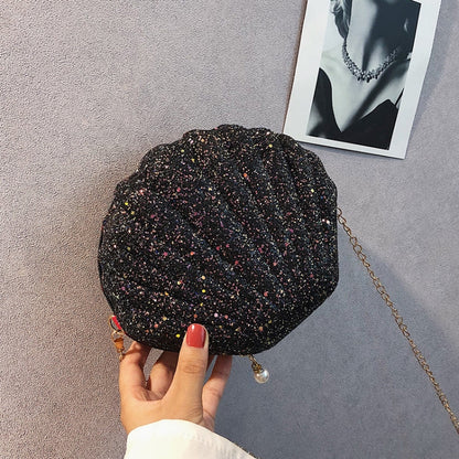 Shell Shape Fashion Sequined Single Shoulder Crossbody Bag