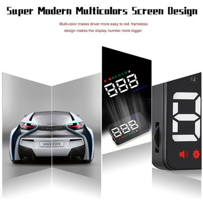 Geyiren A5 HUD 3.5 inch Car Head Up Display with GPS System, Two Mode Display, Light Sensors, KM/h MPH Speed, Compass, Speed Alarm, A5(Black), A5 (Green Light)