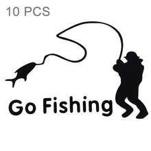 10 PCS Go Fishing Styling Reflective Car Sticker, Size: 14cm x 9.5cm, Fishing Styling 1