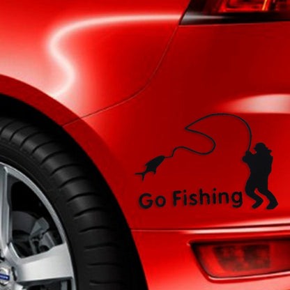 10 PCS Go Fishing Styling Reflective Car Sticker, Size: 14cm x 9.5cm, Fishing Styling 1