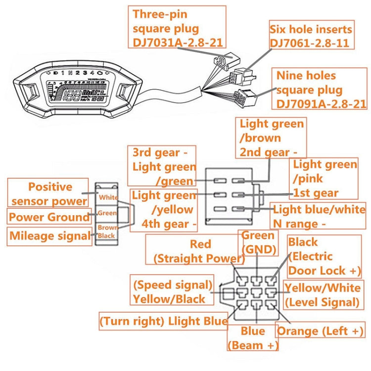 B2912 Motorcycle Modified Instrument Panel 12V LCD Display Odometer Mileage 2-4 Cylinder Speedometer, B2912