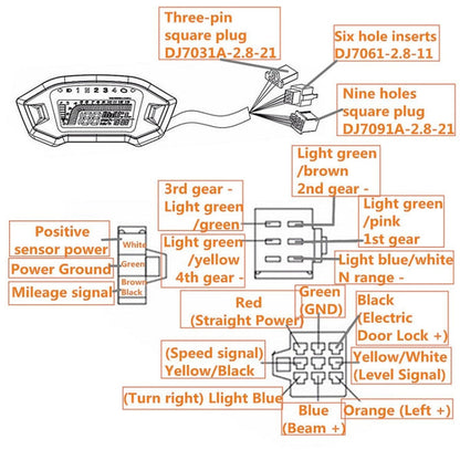 B2912 Motorcycle Modified Instrument Panel 12V LCD Display Odometer Mileage 2-4 Cylinder Speedometer, B2912