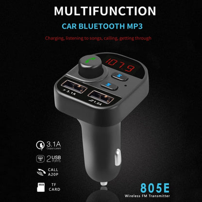 805E Dual USB Charging Bluetooth FM Transmitter MP3 Music Player Car Kit, Support Hands-Free Call  & Read TF Card / U Disk Music, 805E