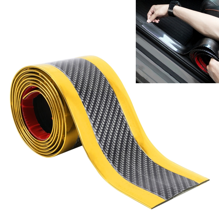 Universal Electroplate Carbon Fibre Car Door Threshold Decoration Strip Decorative Sticker, Size : 5CM x 2M, 5CM x 2M (Silver), 5CM x 2M (Gold), 5CM x 2M (Red)