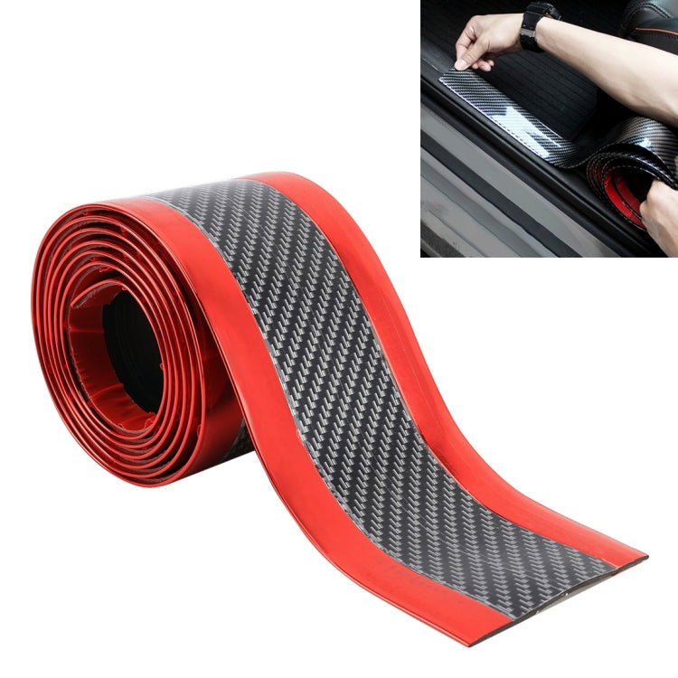 Universal Electroplate Carbon Fibre Car Door Threshold Decoration Strip Decorative Sticker, Size : 5CM x 2M, 5CM x 2M (Silver), 5CM x 2M (Gold), 5CM x 2M (Red)