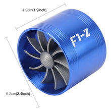 Car Stainless Universal Supercharger F1-Z Single Side Turbine Air Intake Fuel Saver Turbo Turboing Charger Fan Set kit, Single Side