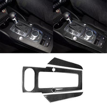 3 PCS Car Carbon Fiber Gear Panel Decorative Sticker for Audi A3, Left Driving, Gear Panel, Left Driving