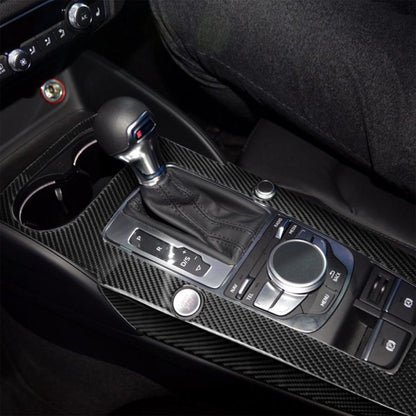 3 PCS Car Carbon Fiber Gear Panel Decorative Sticker for Audi A3, Left Driving, Gear Panel, Left Driving