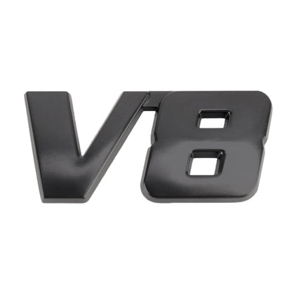 V8 Connect Shape Car Metal Body Decorative Sticker, Size : S, V8 Connect Shape, Size : S (Black)