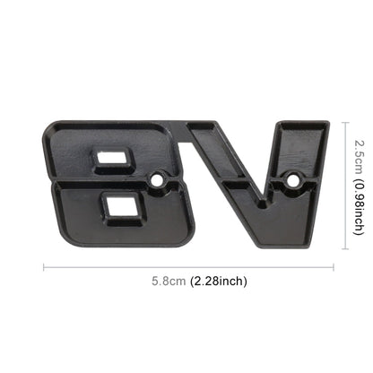 V8 Connect Shape Car Metal Body Decorative Sticker, Size : S, V8 Connect Shape, Size : S (Black)
