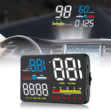 D5000 OBD2 5 inch Vehicle-mounted Head Up Display Security System, Support Car Speed / Engine Revolving Speed Display / Water Temperature / Battery Voltage / Detection and Elimination Fault Code, D5000