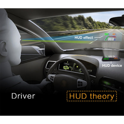 T100 OBD2 4 inch Vehicle-mounted Head Up Display Security System, Support Car Speed / Engine Revolving Speed Display / Instantaneous Fuel Consumption / Detection and Elimination Fault Code, T100